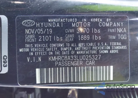 2020 Hyundai Venue Sel из США, поврежденный, VIN KMHRC8A33LU025327